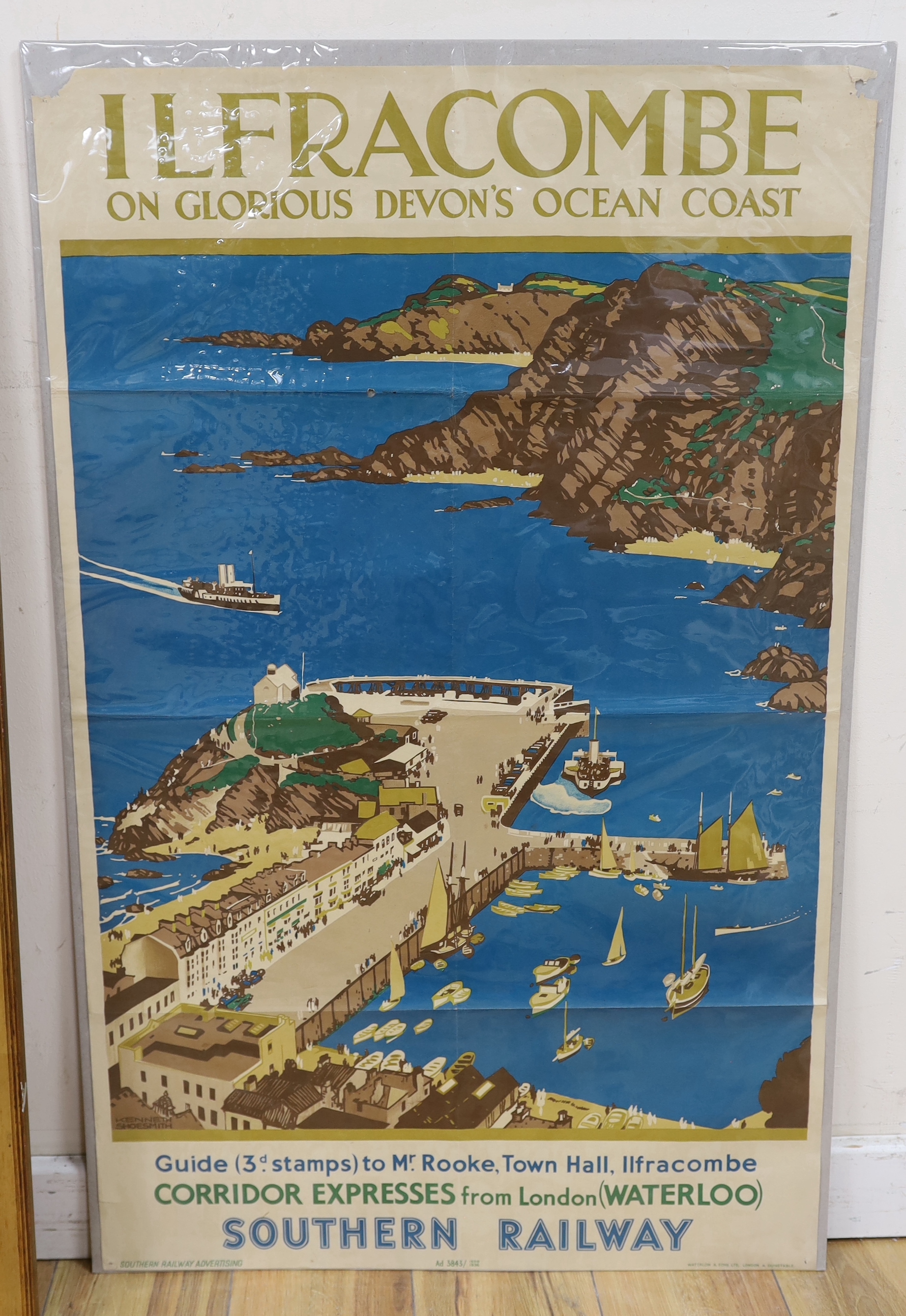 Kenneth Denton Shoesmith (1890-1939), lithographic poster for Southern Railways, 'Ilfracombe on Glorious Devon's Ocean Coast', 1936, 101 x 63cm, unframed